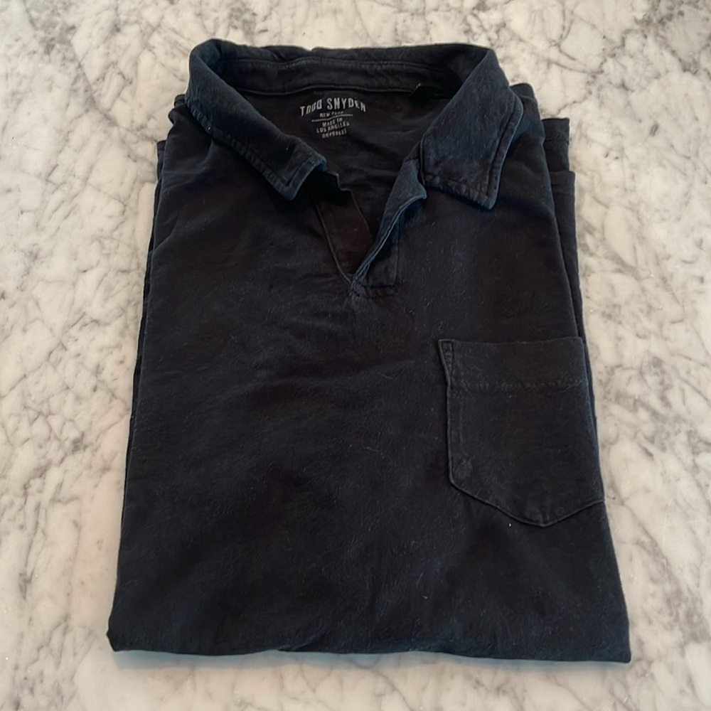 Todd Snyder Black Men’s Polo Shirt - Made in the USA - Ms XXL